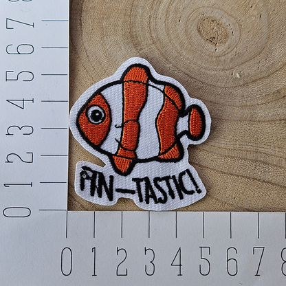 Strijk embleem  -  Iron on Patch - Vis - Fin tastic!