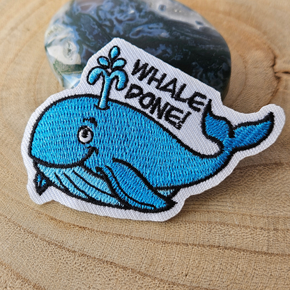 Strijk embleem  -  Iron on Patch - Walvis - Whale done!