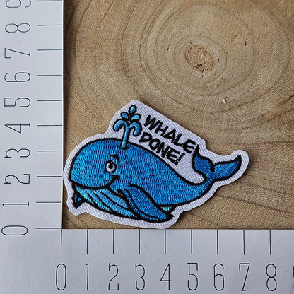 Strijk embleem  -  Iron on Patch - Walvis - Whale done!