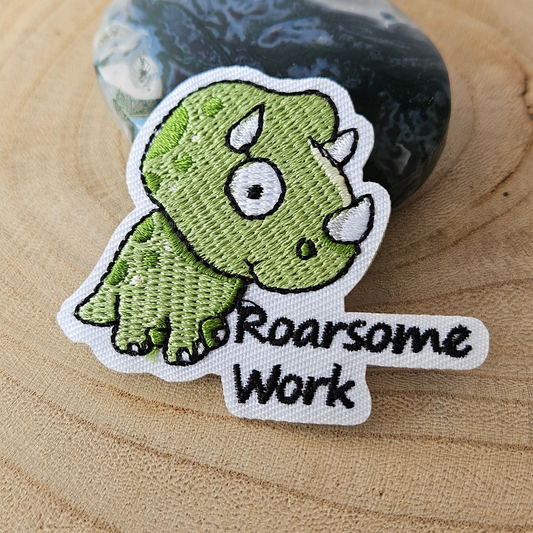 Strijk embleem  -  Iron on Patch - Dino - Roarsome work