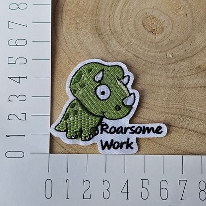 Strijk embleem  -  Iron on Patch - Dino - Roarsome work