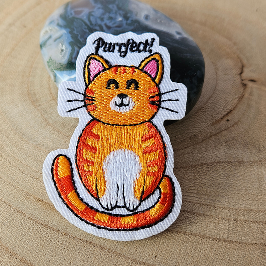 Strijk embleem  -  Iron on Patch - Kat - Purrfect!