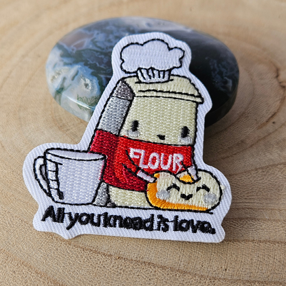 Strijk embleem  -  Iron on Patch  - Bloem - All you kneed is love