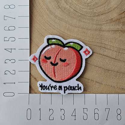 Strijk embleem  -  Iron on Patch  - Perzik - You're a peach