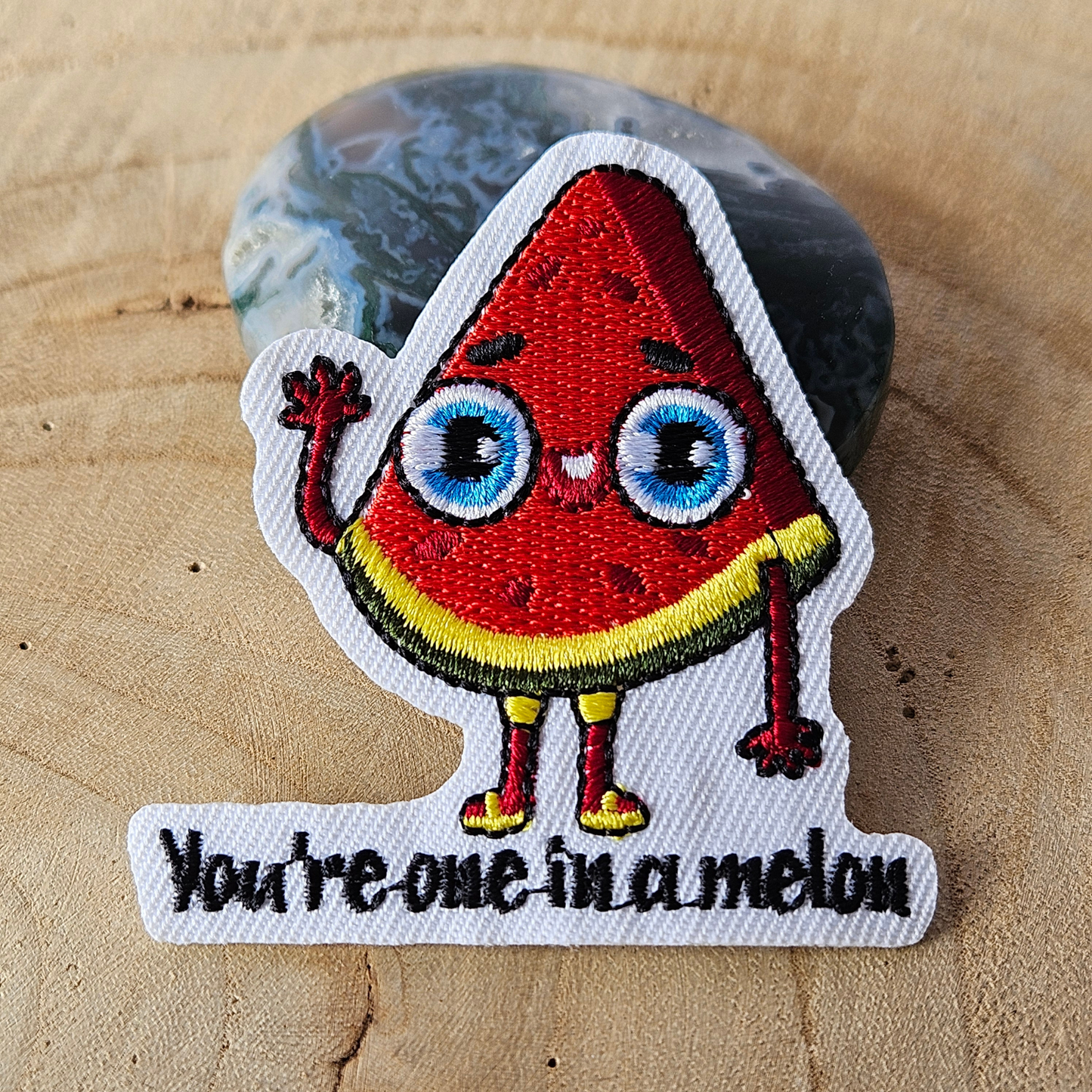 Strijk embleem  -  Iron on Patch  - Watermeloen - You're one in a melon