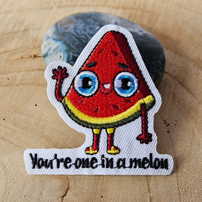 Strijk embleem  -  Iron on Patch  - Watermeloen - You're one in a melon