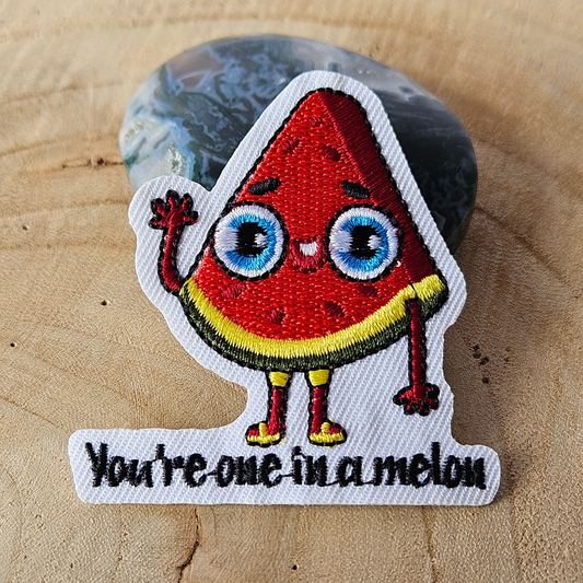 Strijk embleem  -  Iron on Patch  - Watermeloen - You're one in a melon