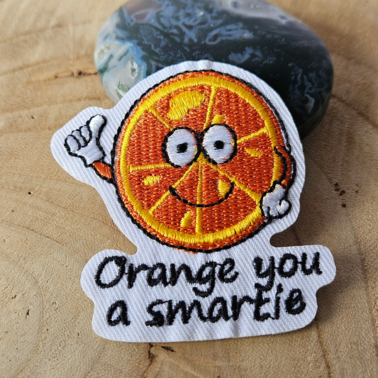 Strijk embleem  -  Iron on Patch  - Sinaasappel - Orange you a smartie