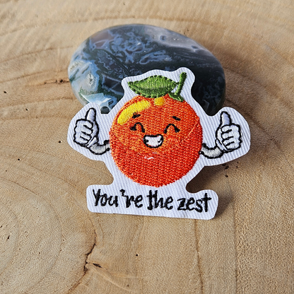 Strijk embleem  -  Iron on Patch  - Sinaasappel - You're the zest