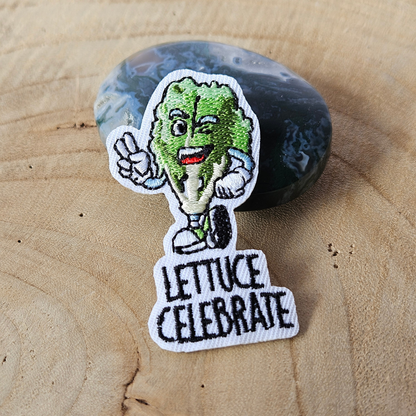 Strijk embleem  -  Iron on Patch  - Sla - Lettuce celebrate