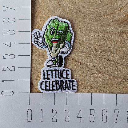 Strijk embleem  -  Iron on Patch  - Sla - Lettuce celebrate