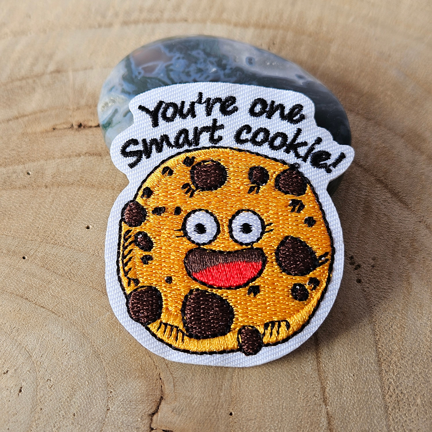 Strijk embleem  -  Iron on Patch  - Koekje - You're one smart cookie