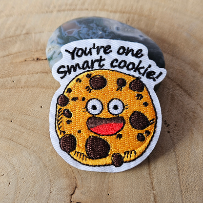 Strijk embleem  -  Iron on Patch  - Koekje - You're one smart cookie