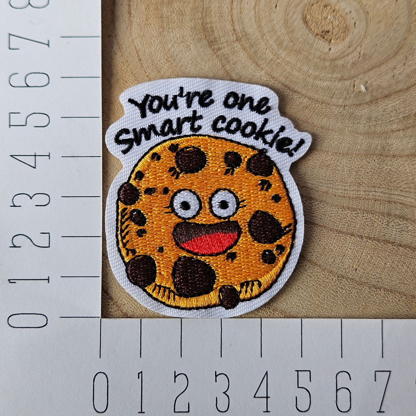 Strijk embleem  -  Iron on Patch  - Koekje - You're one smart cookie