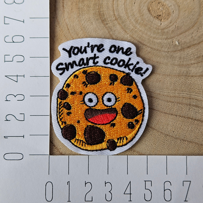 Strijk embleem  -  Iron on Patch  - Koekje - You're one smart cookie