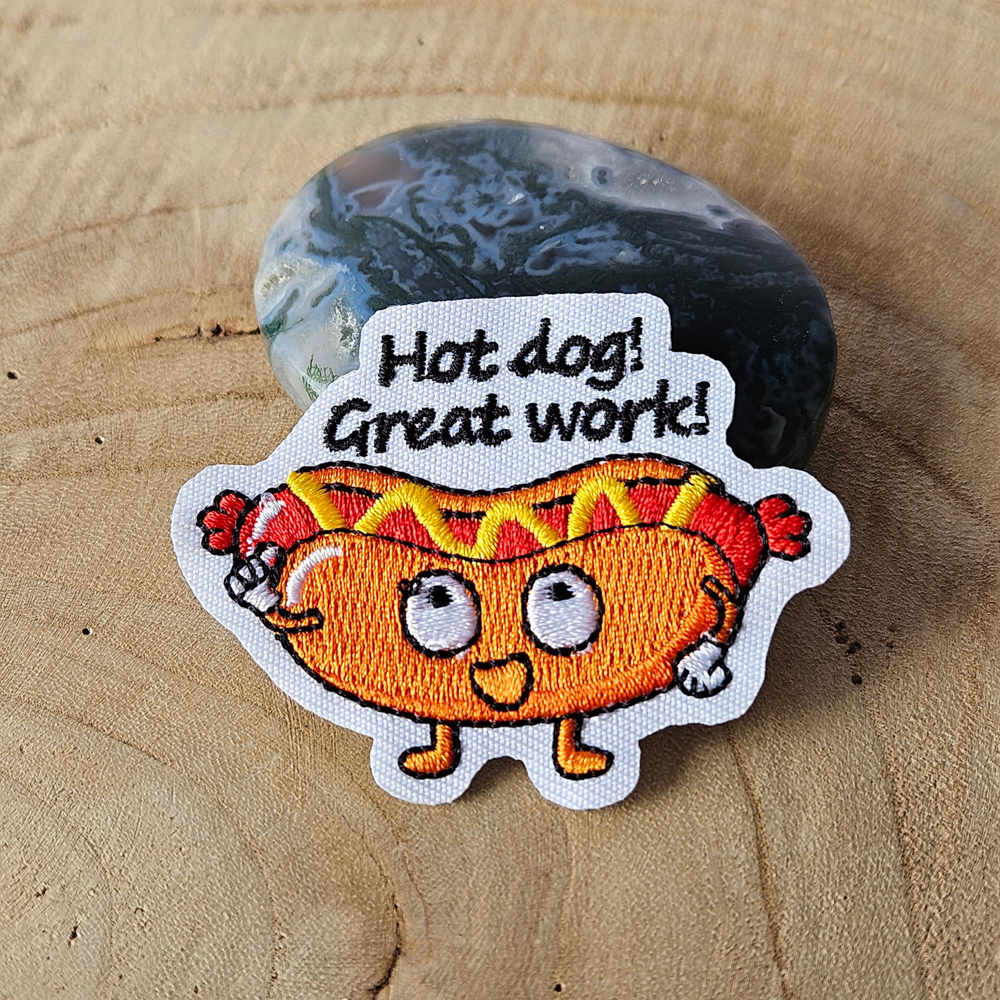 Strijk embleem  -  Iron on Patch  - Hotdot - Hot dog great work