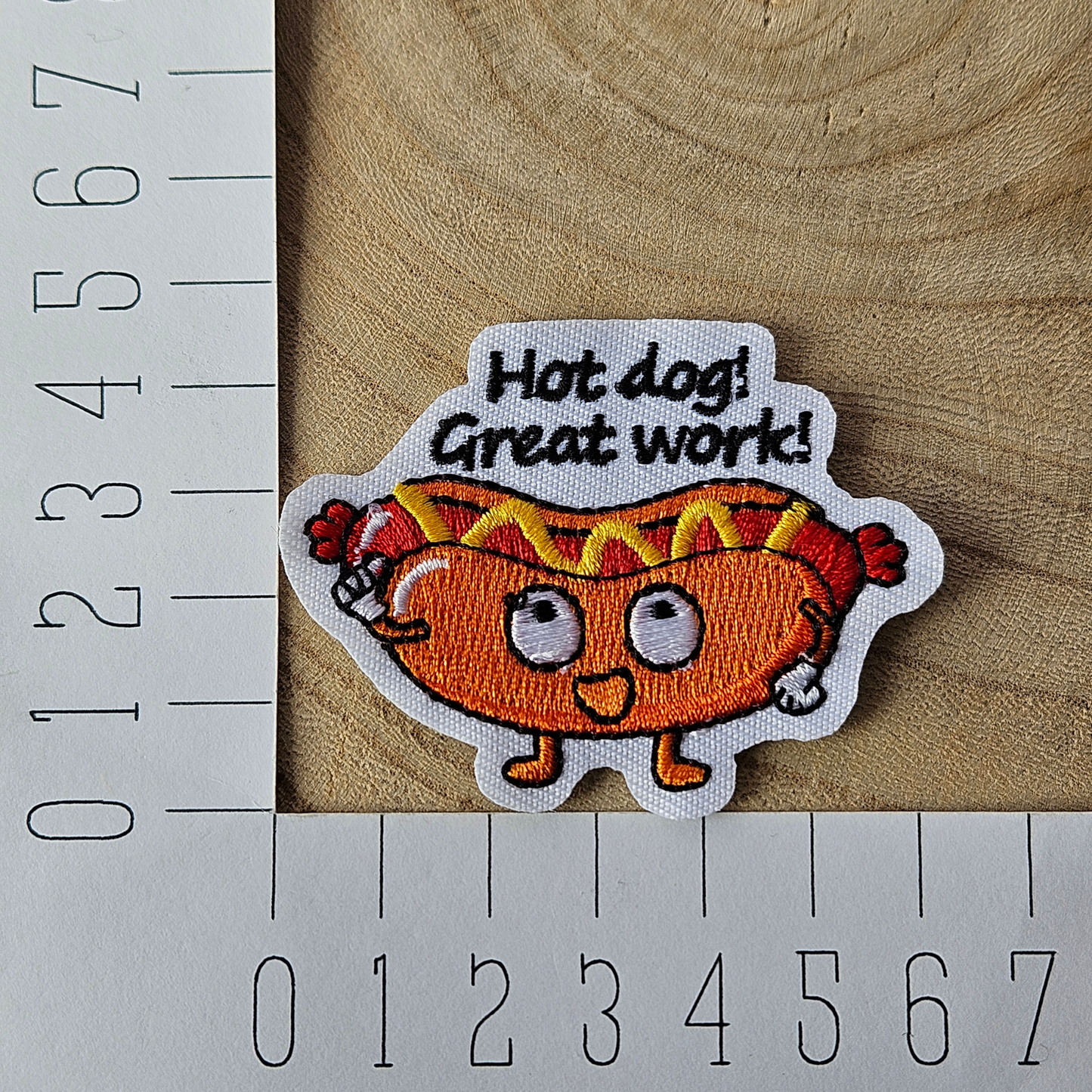 Strijk embleem  -  Iron on Patch  - Hotdot - Hot dog great work