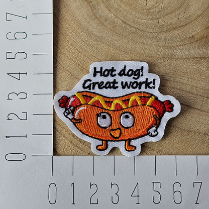 Strijk embleem  -  Iron on Patch  - Hotdot - Hot dog great work