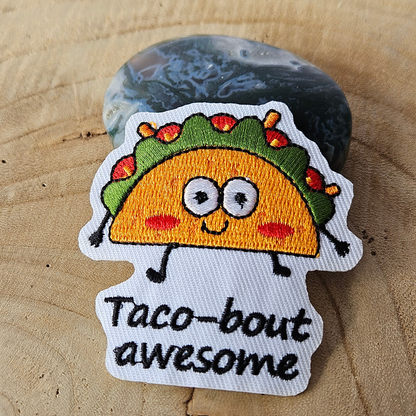 Strijk embleem  -  Iron on Patch  - Taco - Taco bout awesome