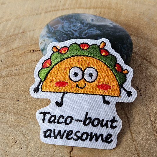 Strijk embleem  -  Iron on Patch  - Taco - Taco bout awesome