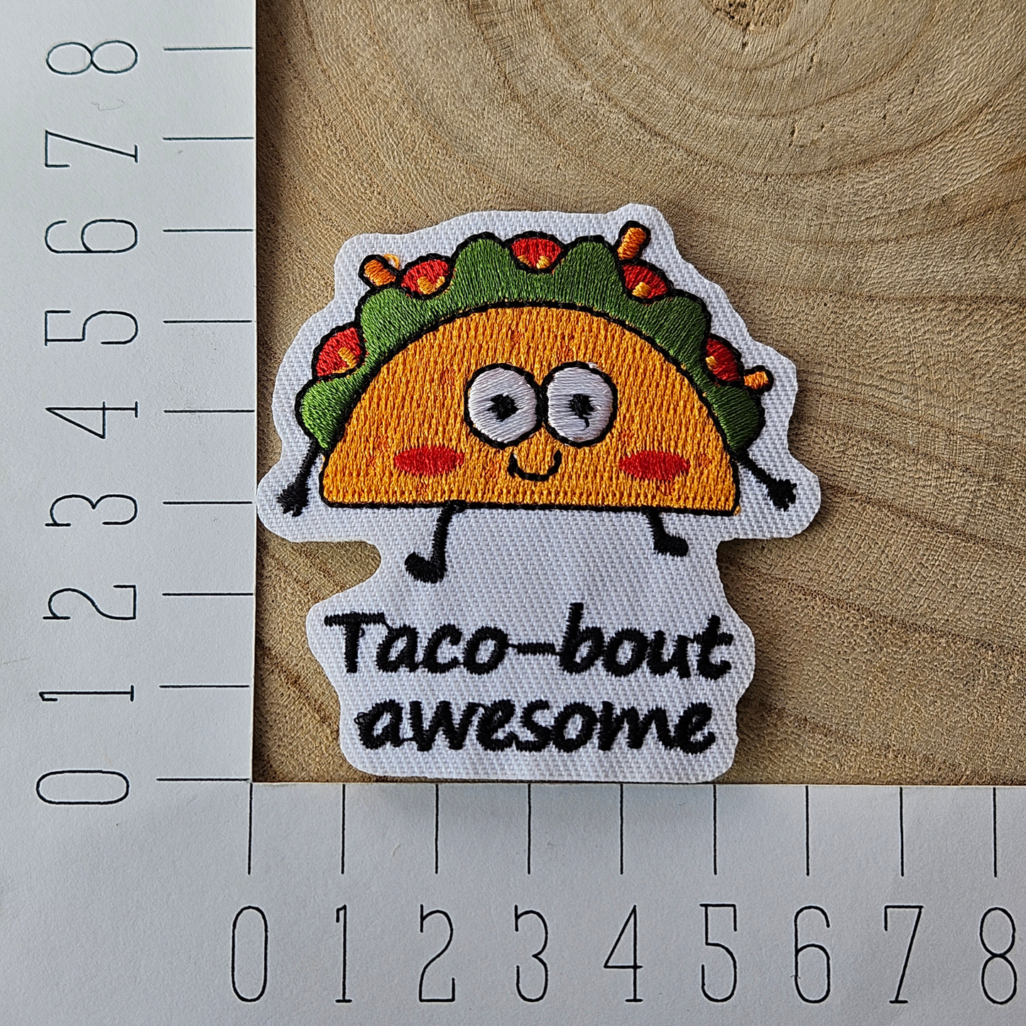 Strijk embleem  -  Iron on Patch  - Taco - Taco bout awesome