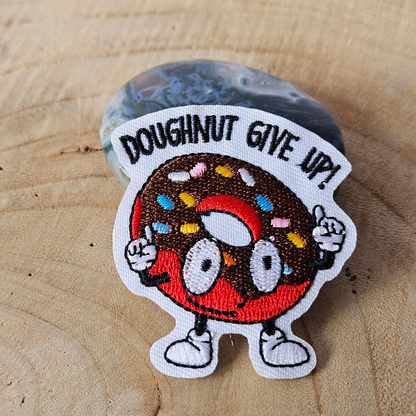 Strijk embleem  -  Iron on Patch  - Donut - Doughnut give up