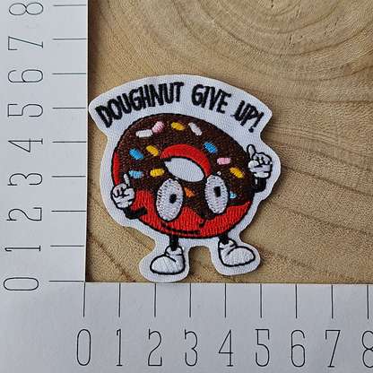 Strijk embleem  -  Iron on Patch  - Donut - Doughnut give up