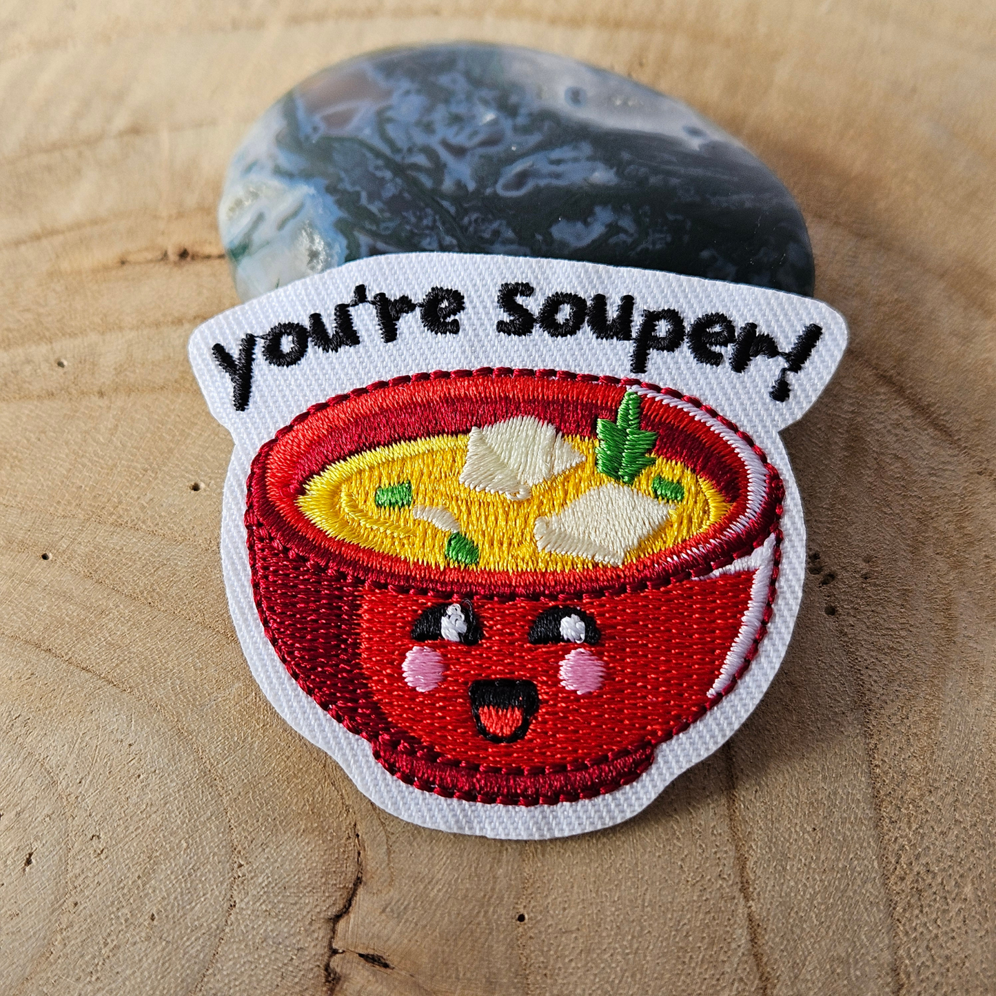 Strijk embleem  -  Iron on Patch  - Soep - You're Souper