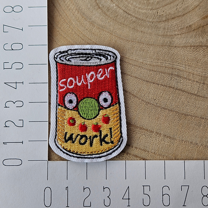 Strijk embleem  -  Iron on Patch  - Soep - Souper work