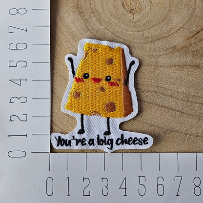 Strijk embleem  -  Iron on Patch  - Kaas - You're a big cheese