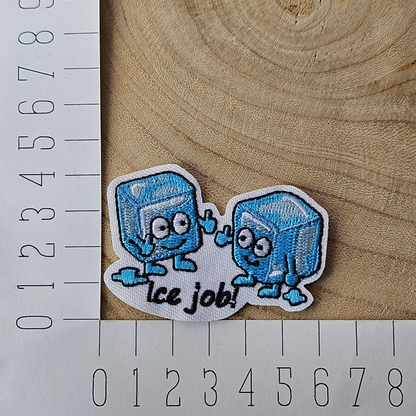 Strijk embleem  -  Iron on Patch  - Ijsklontjes - Ice Job