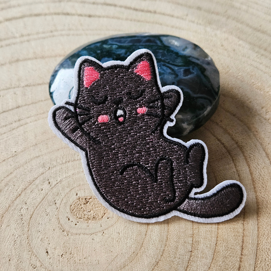 Strijk embleem  -  Iron on Patch - Grijze kat