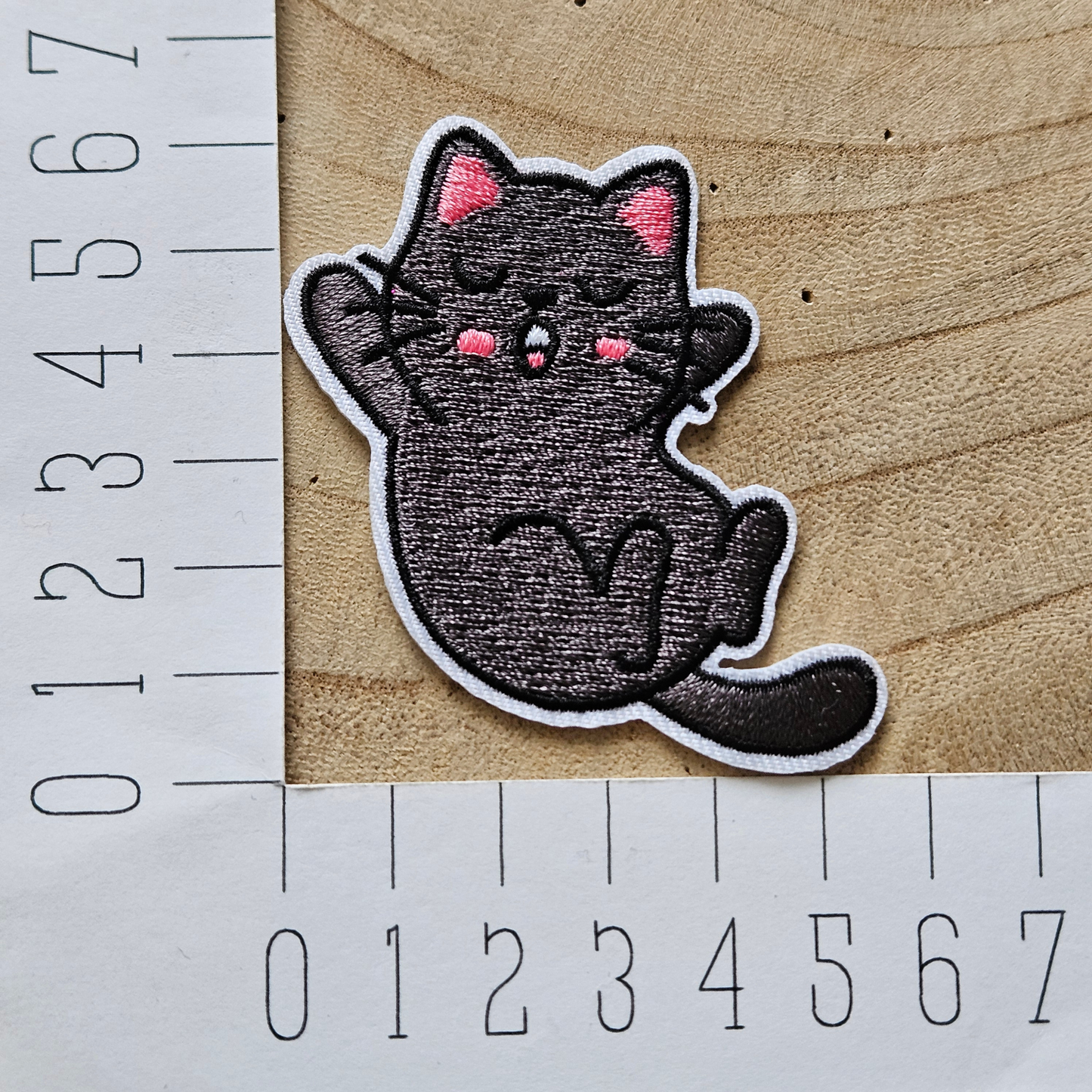 Strijk embleem  -  Iron on Patch - Grijze kat