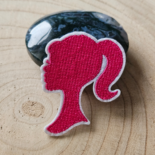 Strijk embleem - Iron on Patch -  Meisje roze