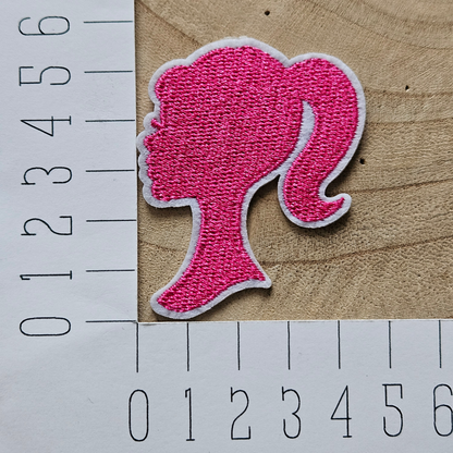Strijk embleem - Iron on Patch -  Meisje roze