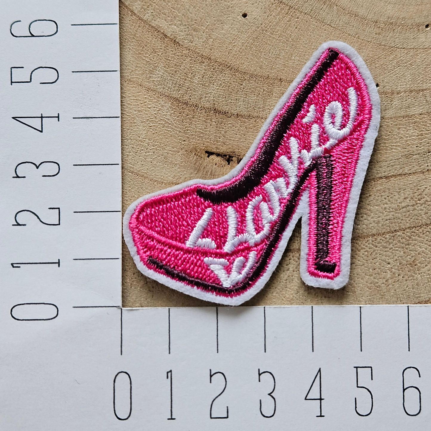 Strijk embleem - Iron on Patch -  Roze pump