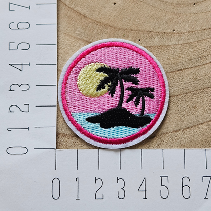 Strijk embleem - Iron on Patch -  Tropisch eiland