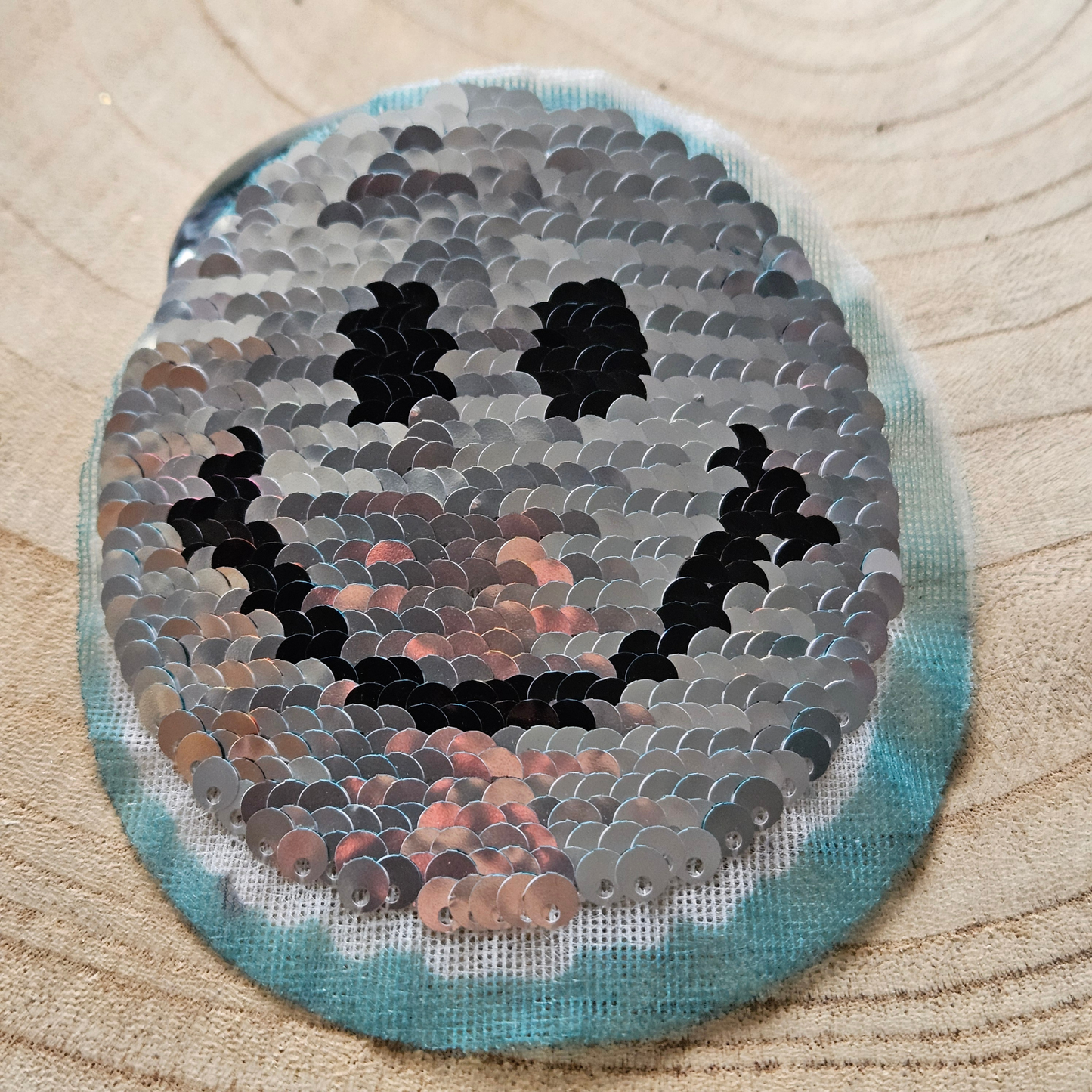 Embleem -  Patch - Pailletten ijsjes / Smiley