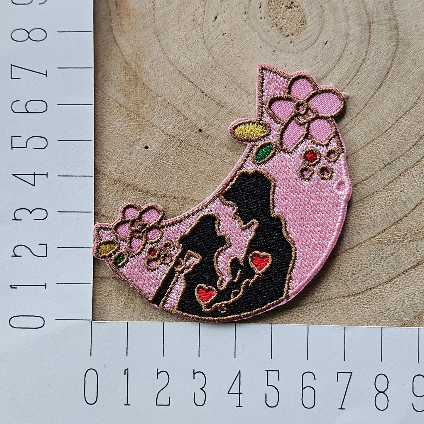 Strijk embleem - Iron on Patch - Maan met verliefd koppel