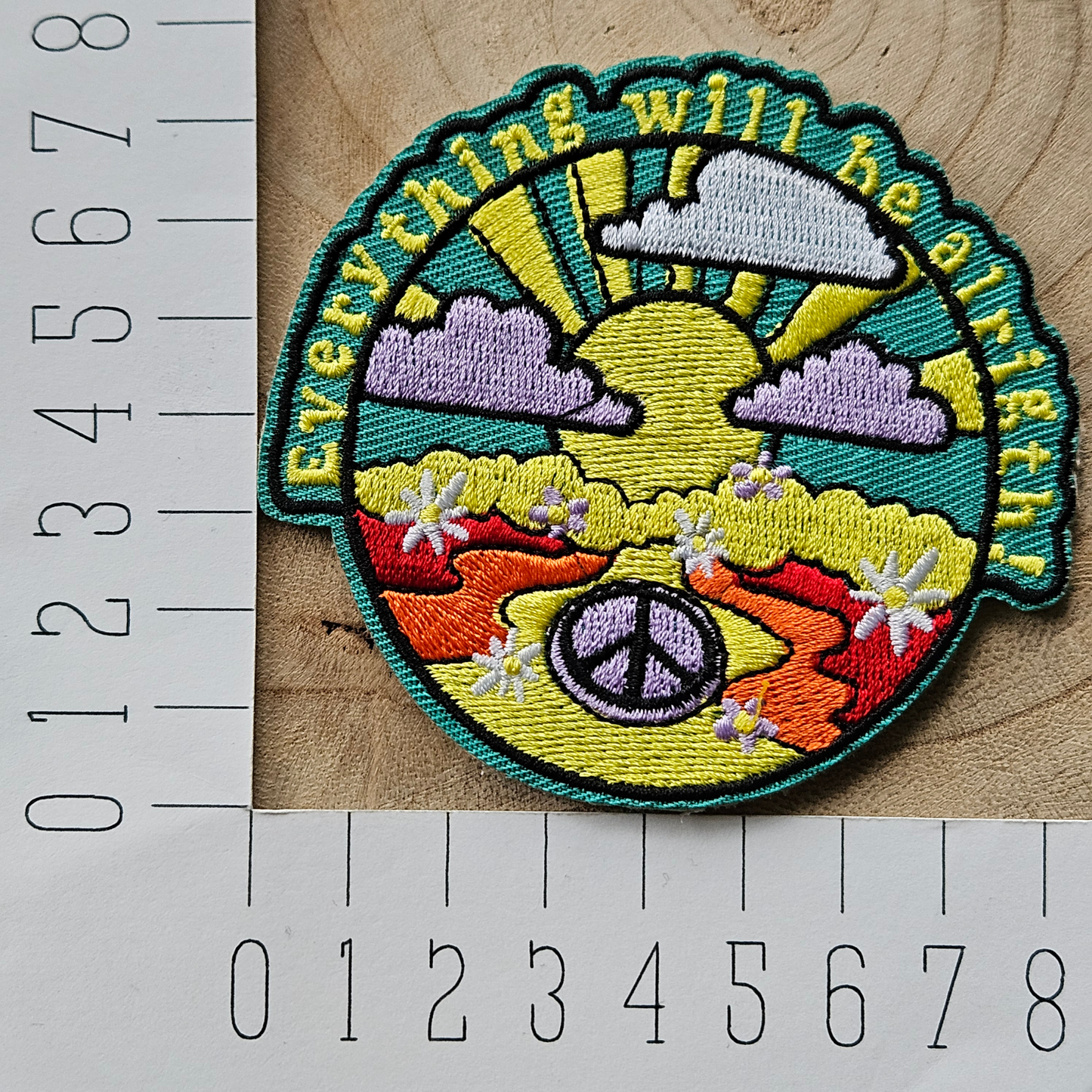 Strijk embleem - Iron on Patch - Everything wil be alright