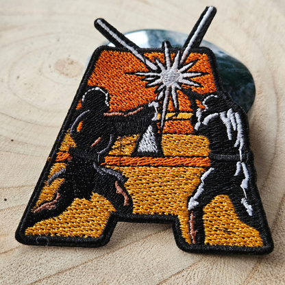 Strijk embleem - Iron on Patch - Letter A Oranje