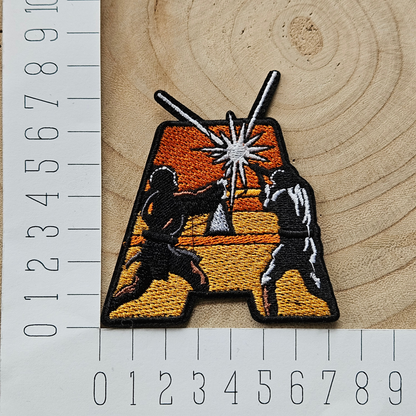 Strijk embleem - Iron on Patch - Letter A Oranje