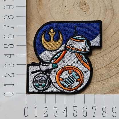 Strijk embleem - Iron on Patch - Letter S robot