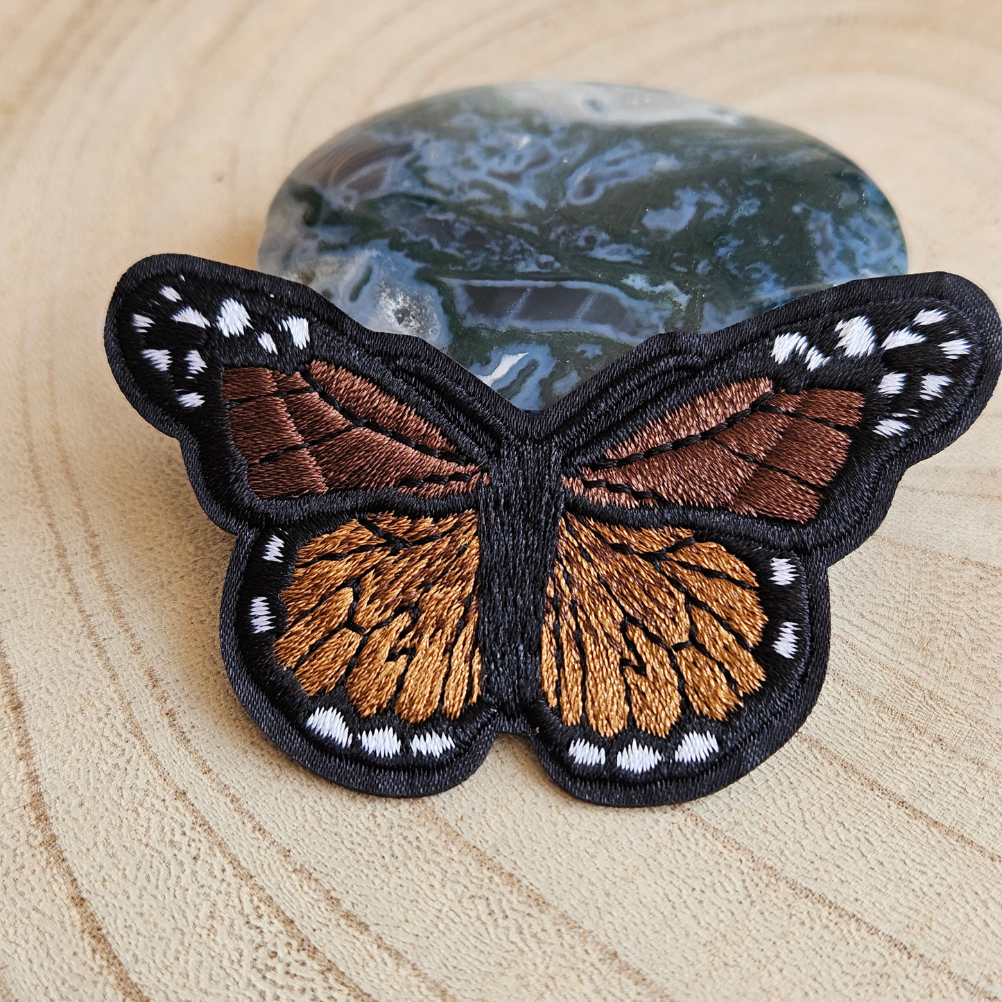 Strijk embleem - Iron on Patch - Vlinder Bruin