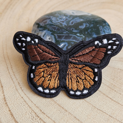 Strijk embleem - Iron on Patch - Vlinder Bruin