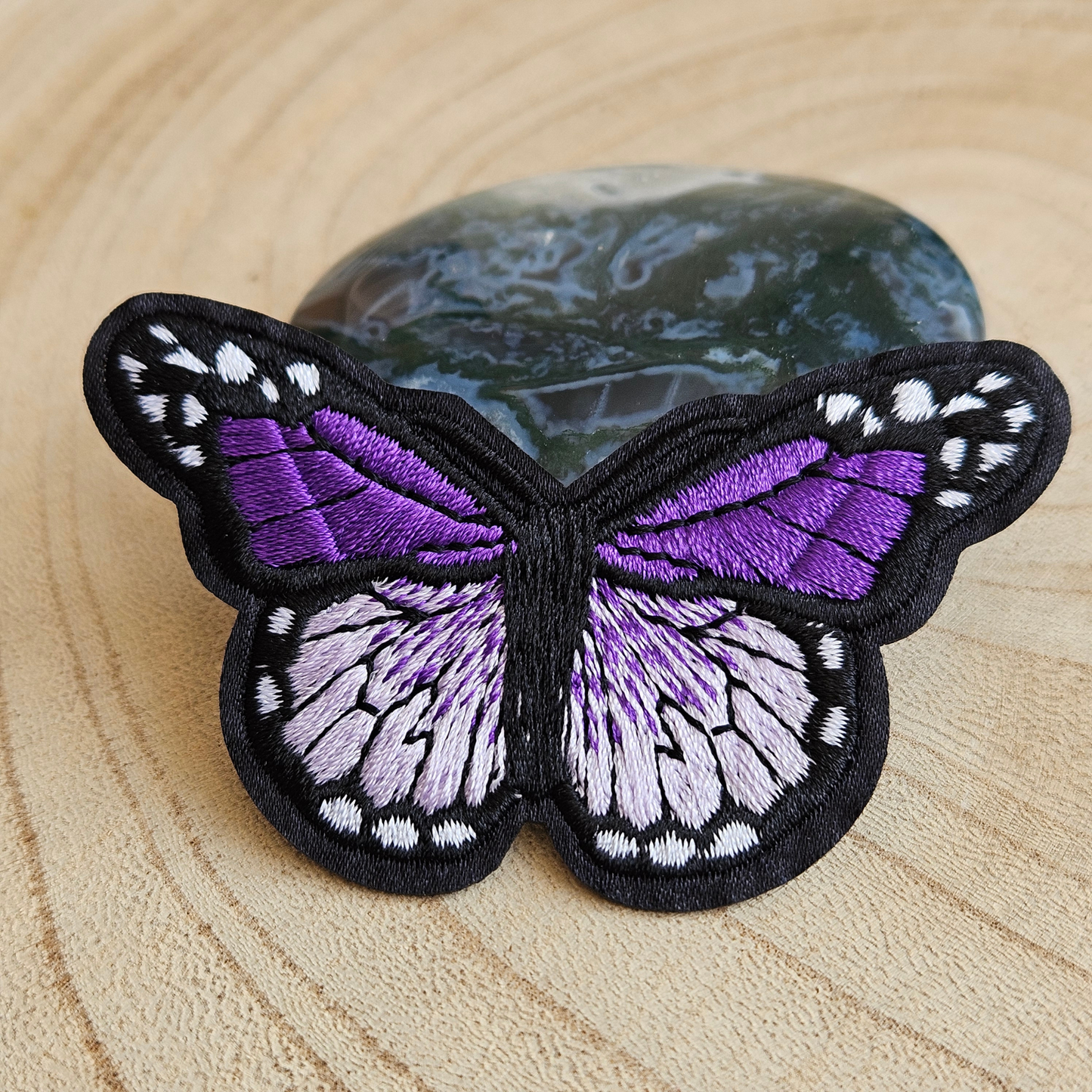Strijk embleem - Iron on Patch - Vlinder paars