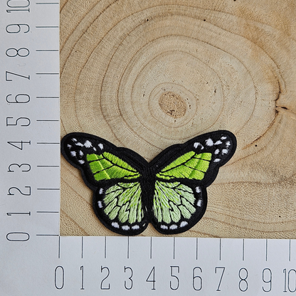 Strijk embleem - Iron on Patch - Vlinder licht groen