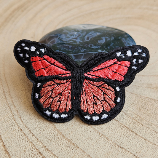 Strijk embleem - Iron on Patch - Vlinder rood