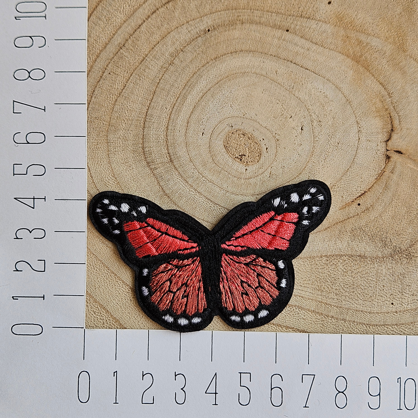 Strijk embleem - Iron on Patch - Vlinder rood