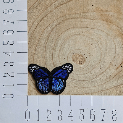 Strijk embleem - Iron on Patch - Vlinder klein blauw